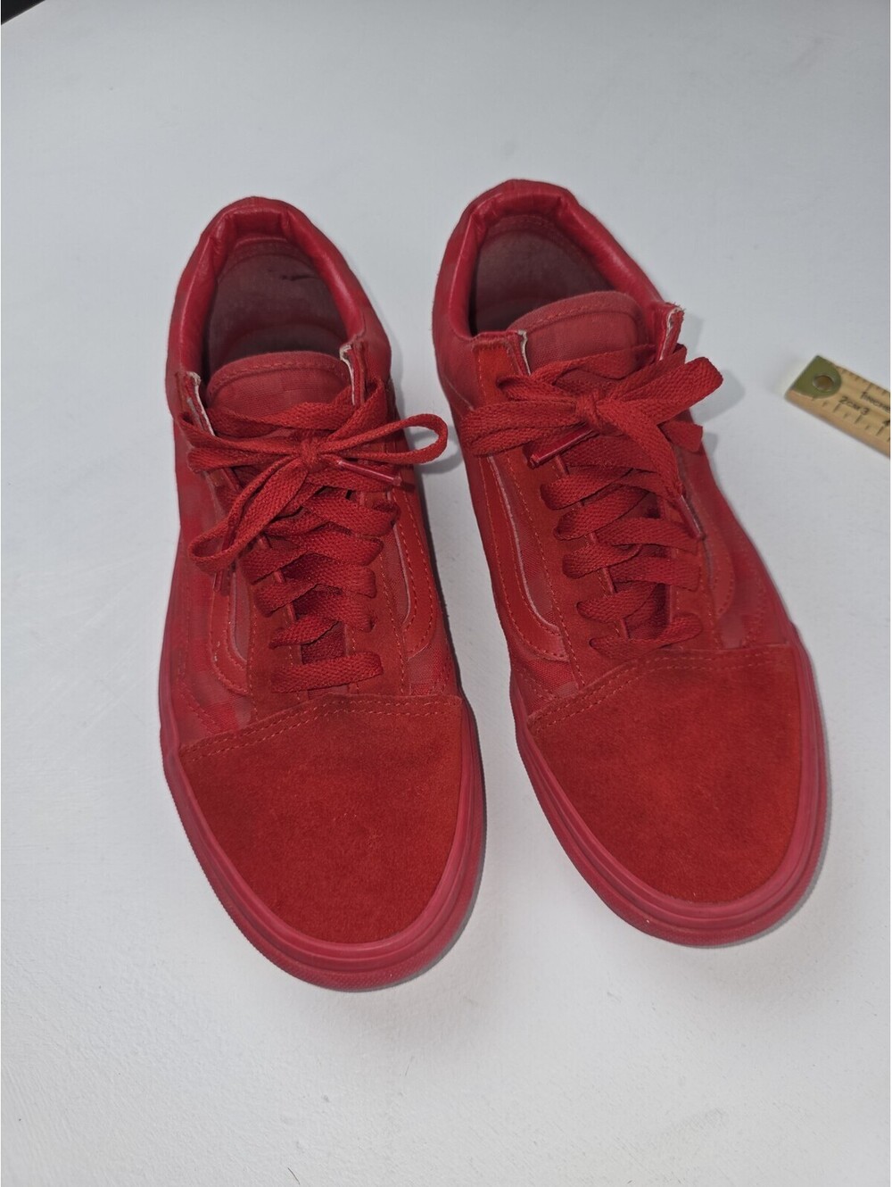 Vans Old Skool Triple Red Suede & Checkerboard Men’s Sz 8 / Women’s Sz 9.5